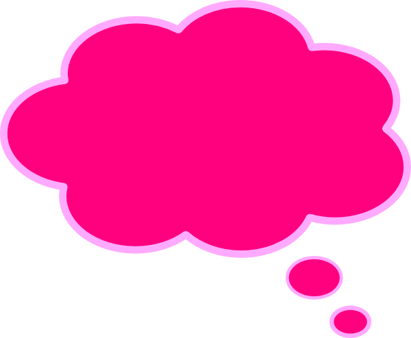 Pink Thought Bubble Png (600x494)