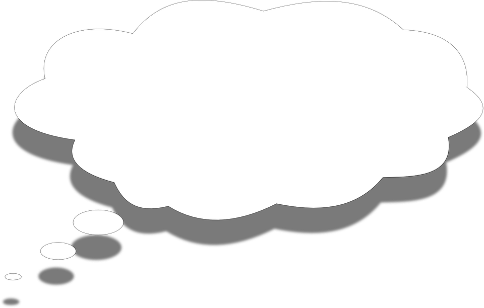 Speech Bubble Think Bubble Thinking Speech - White Thought Bubble Transparent (960x612)