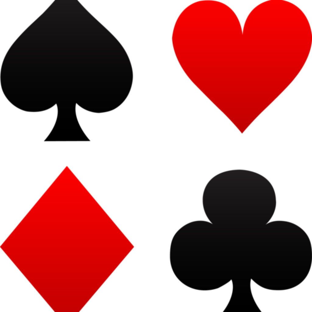 Cards Clipart Free Clip Art Of Red And Black Playing - Deck Of Cards Symbols (1024x1024)