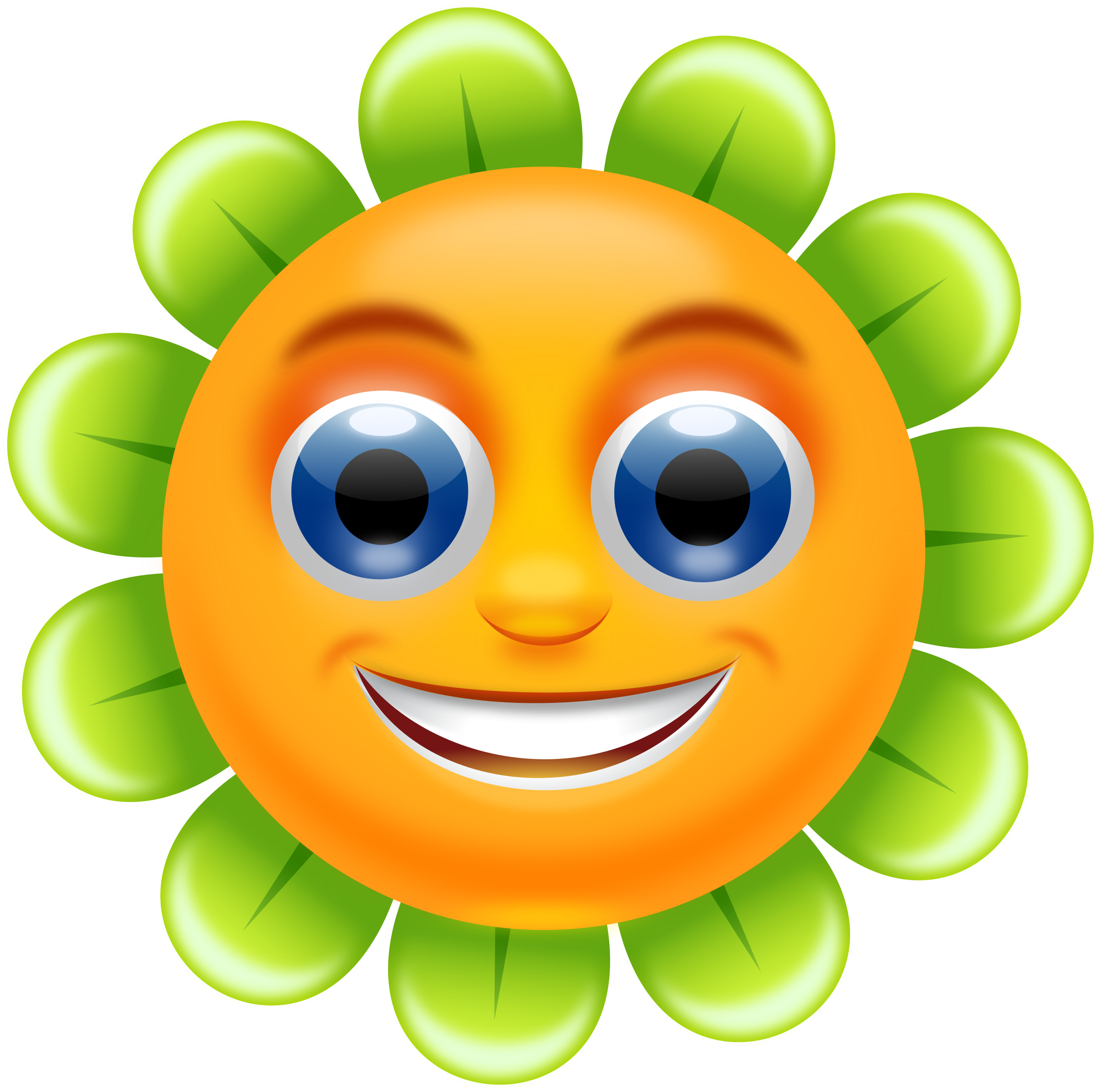 Cartoon Flowers Cliparts - Smiling Flower Clip Art (2400x2380)