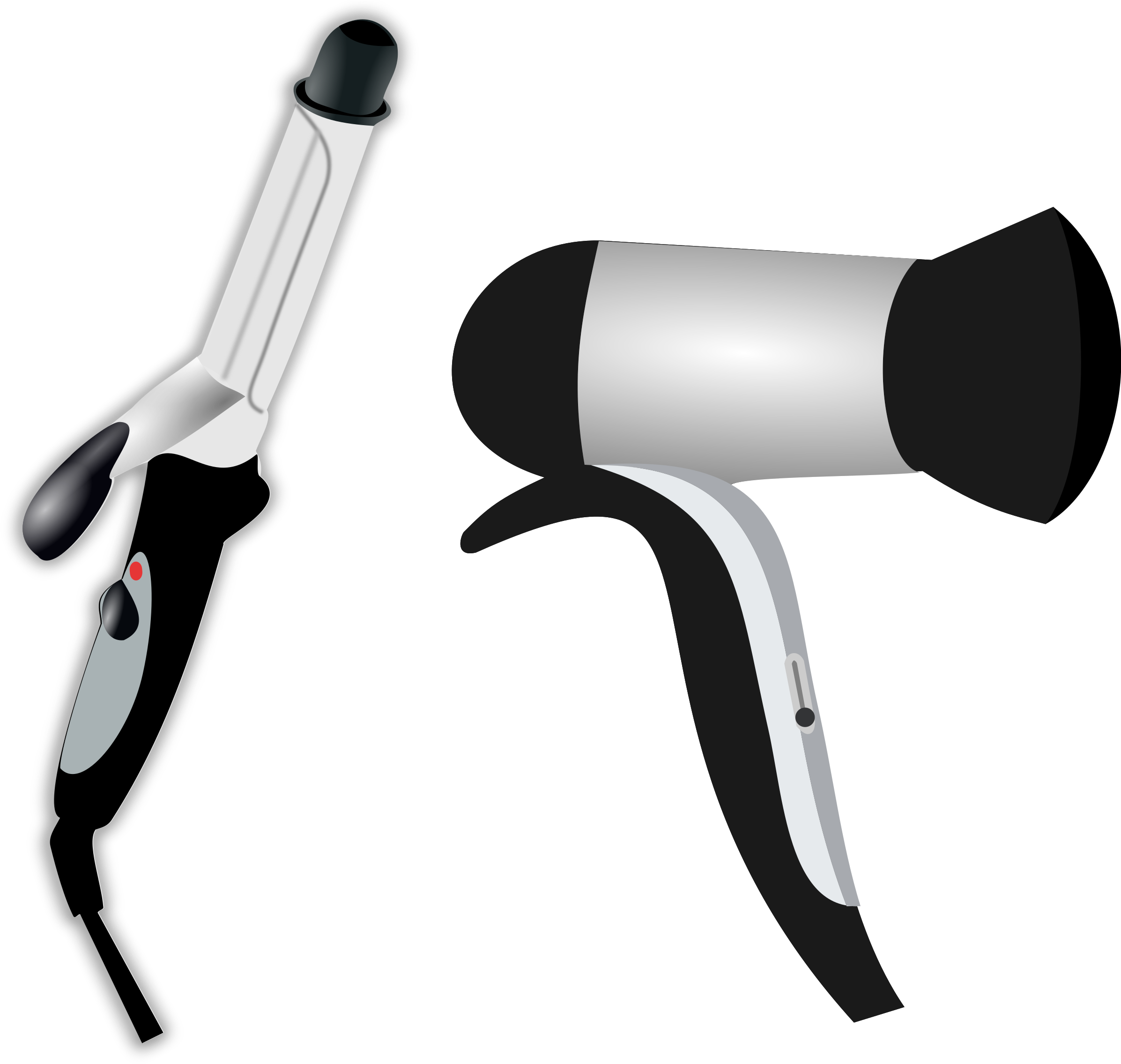 Hair Iron And Blow Dryer Clip Art - Vector Hair Blow Dryers (2400x2270)