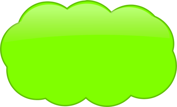 Fuschia - Green Cloud Clipart (600x364)