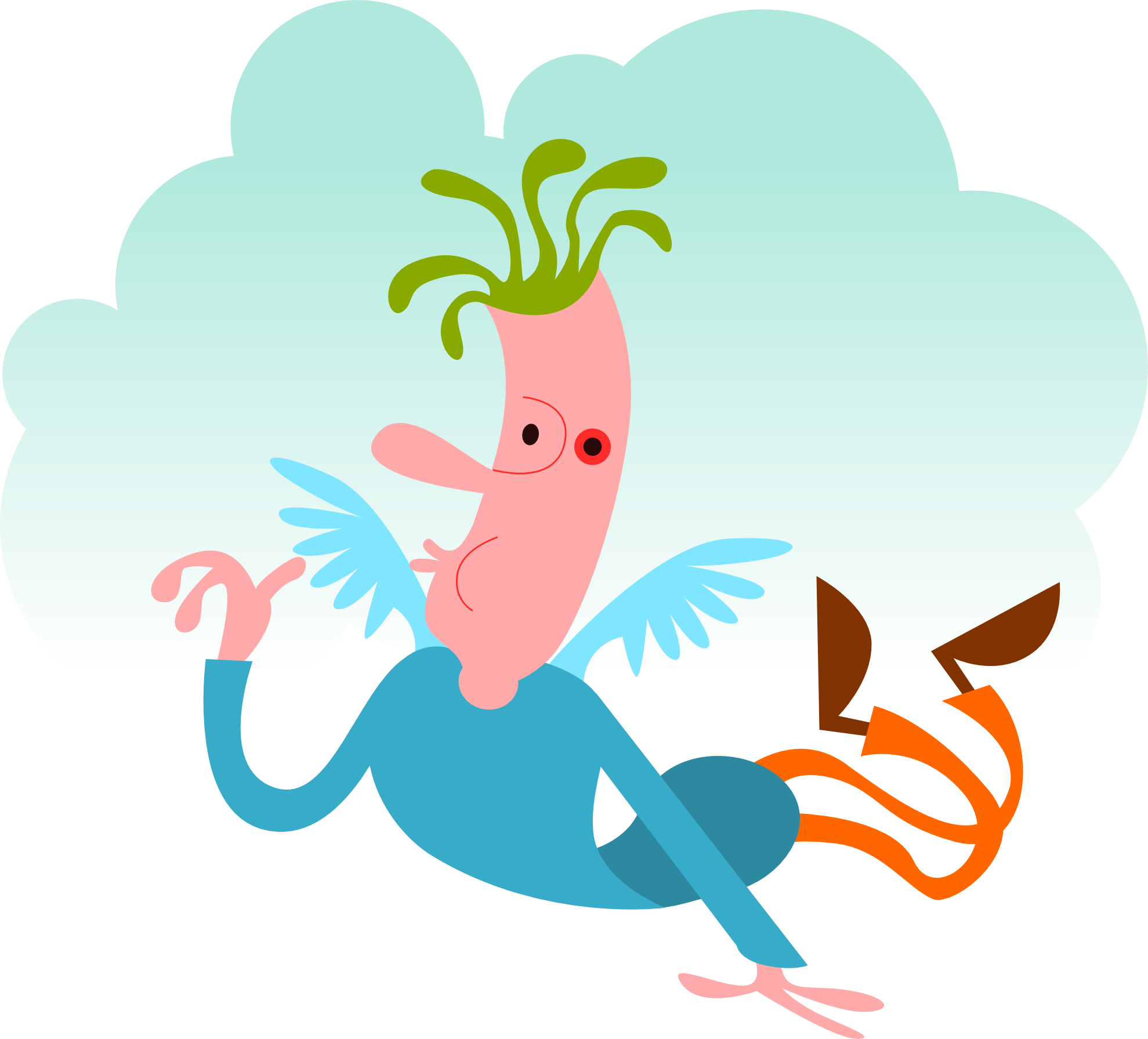 Angel Dream, Man, Bubble, Cloud, Flying, Fantasy, Angel - Man Flying With Wings Cartoon (829x750)