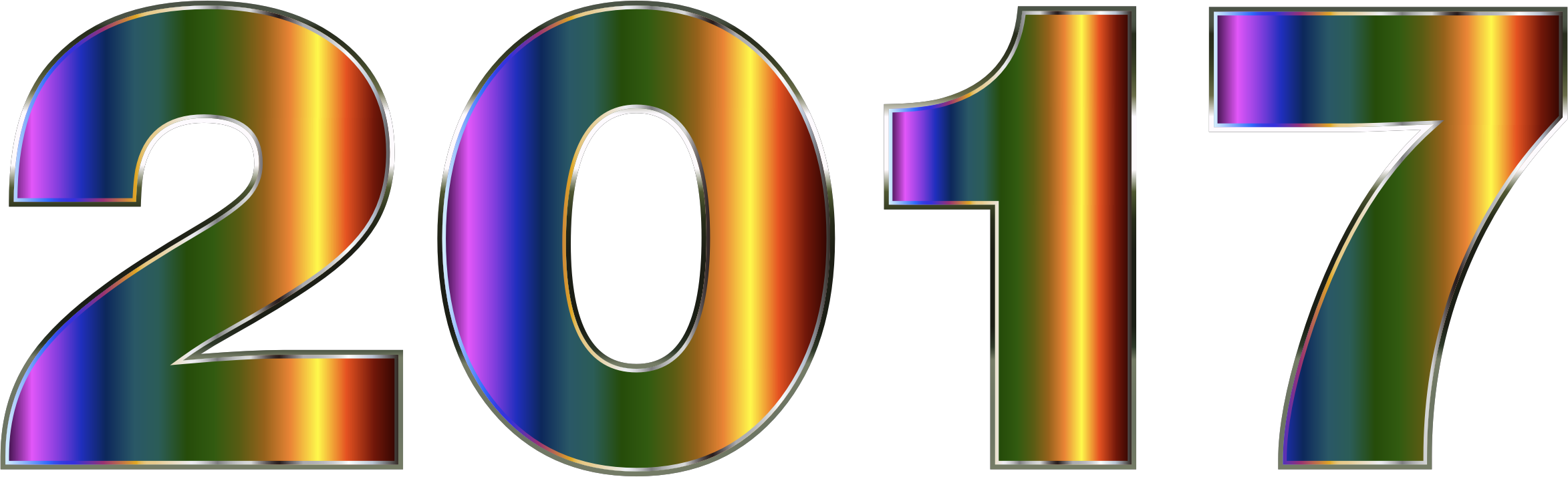 2017 Typography 2 No Background - 2017 Clipart No Background (2346x714)