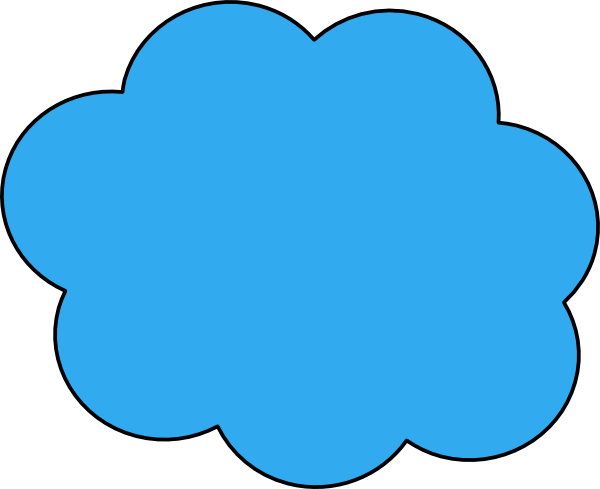 Blue Cloud Clip Art At Onclipart - Cartoon Blue Cloud (600x489)