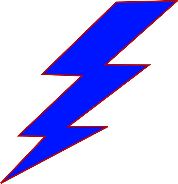 Blue Lightning Bolt Clip Art - Red And Blue Lightning Bolt (576x597)