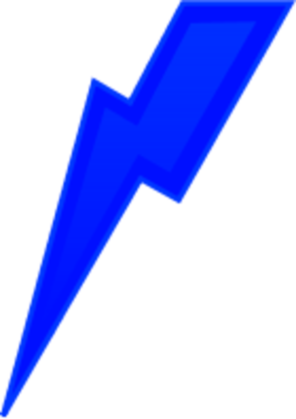 Vector Clip Art - Blue Lightning Bolt Clipart (600x849)