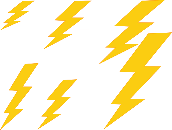 Homely Design Thunder Clipart Bolt Plain Clip Art At - Make A Lightning Bolt In Illustrator (600x454)