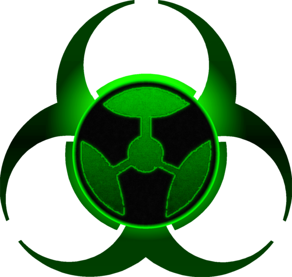 Toxic Clipart Transparent Background - Biohazard Symbol Green Png (600x569)