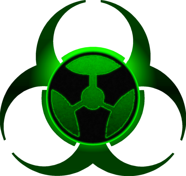 Toxic Clipart Transparent Background - Biohazard Symbol Green Png (600x569)