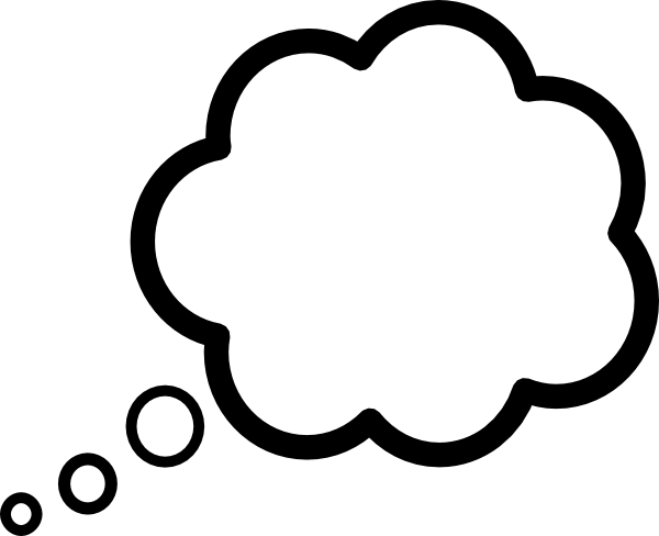 Cloud Left Clip Art - Thought Bubble (600x488)