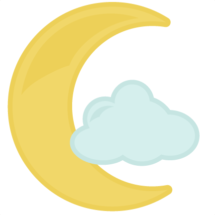Moon With Cloud Svg File For Cutting Machines Baby - Clip Art (432x432)