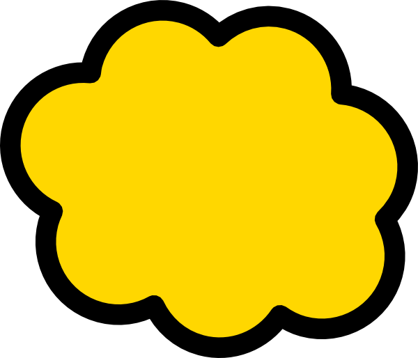Orange-yellow Cloud Clip Art At Clker - Yellow Cloud Vector Png (600x514)