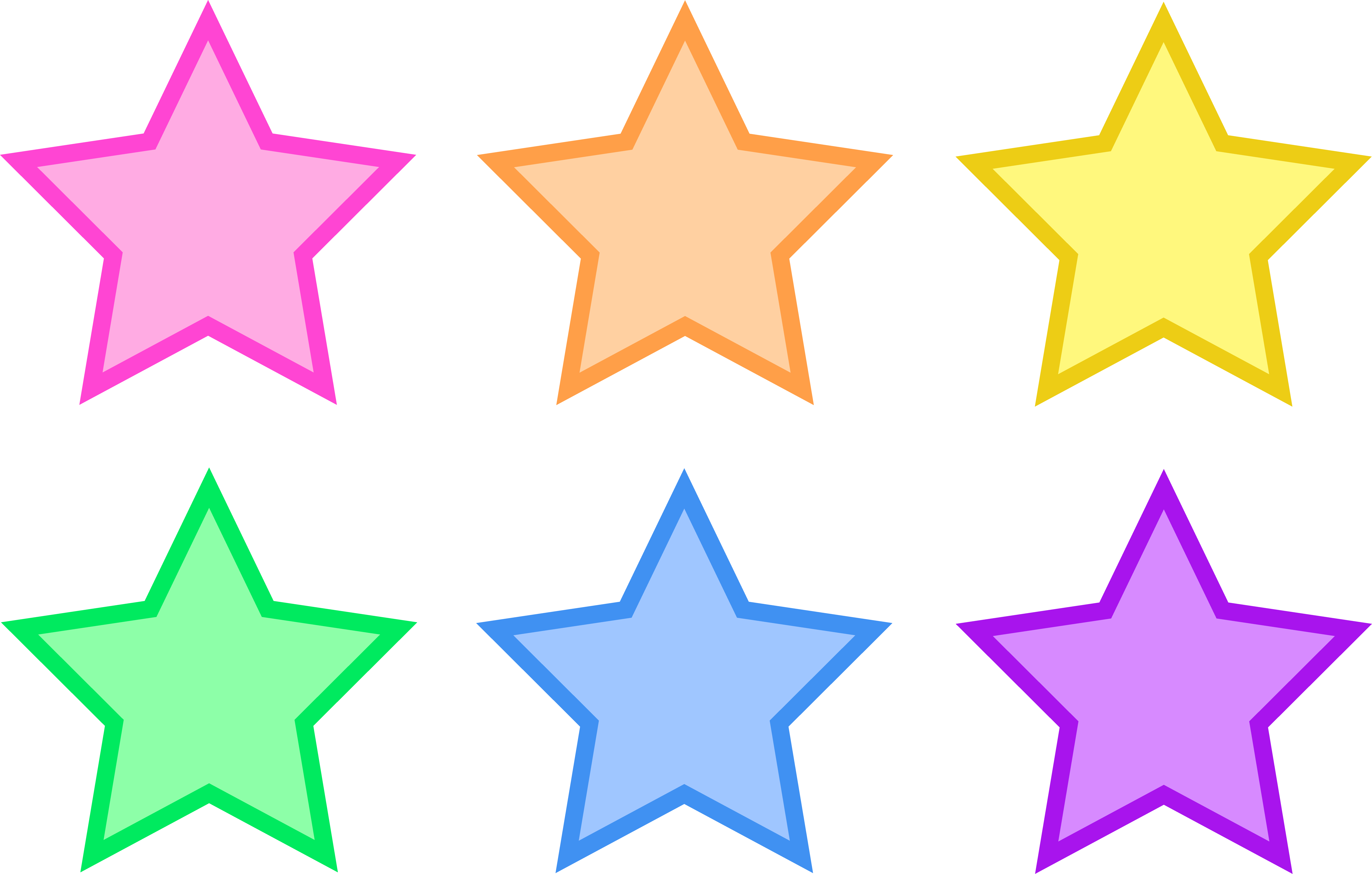 Ufo Clipart Pastel Rainbow - Colorful Stars Clipart (6530x4161)