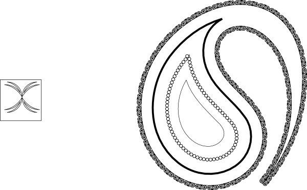 Paisley Pattern Hi Clipart - Black And White Paisley Clip Art (600x373)