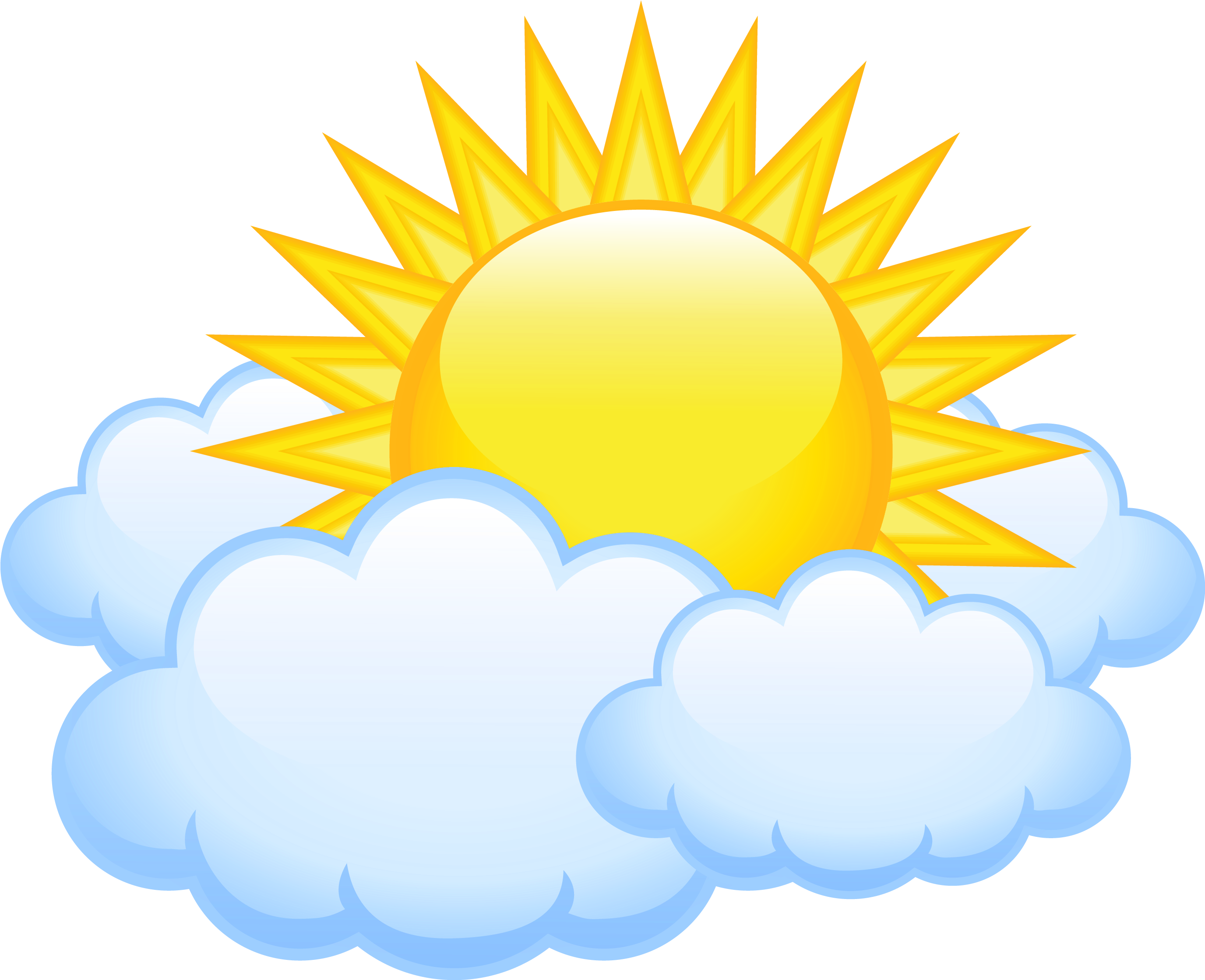 Sun With Clouds Transparent Png Picture - Sun And Clouds Clipart (2835x2295)