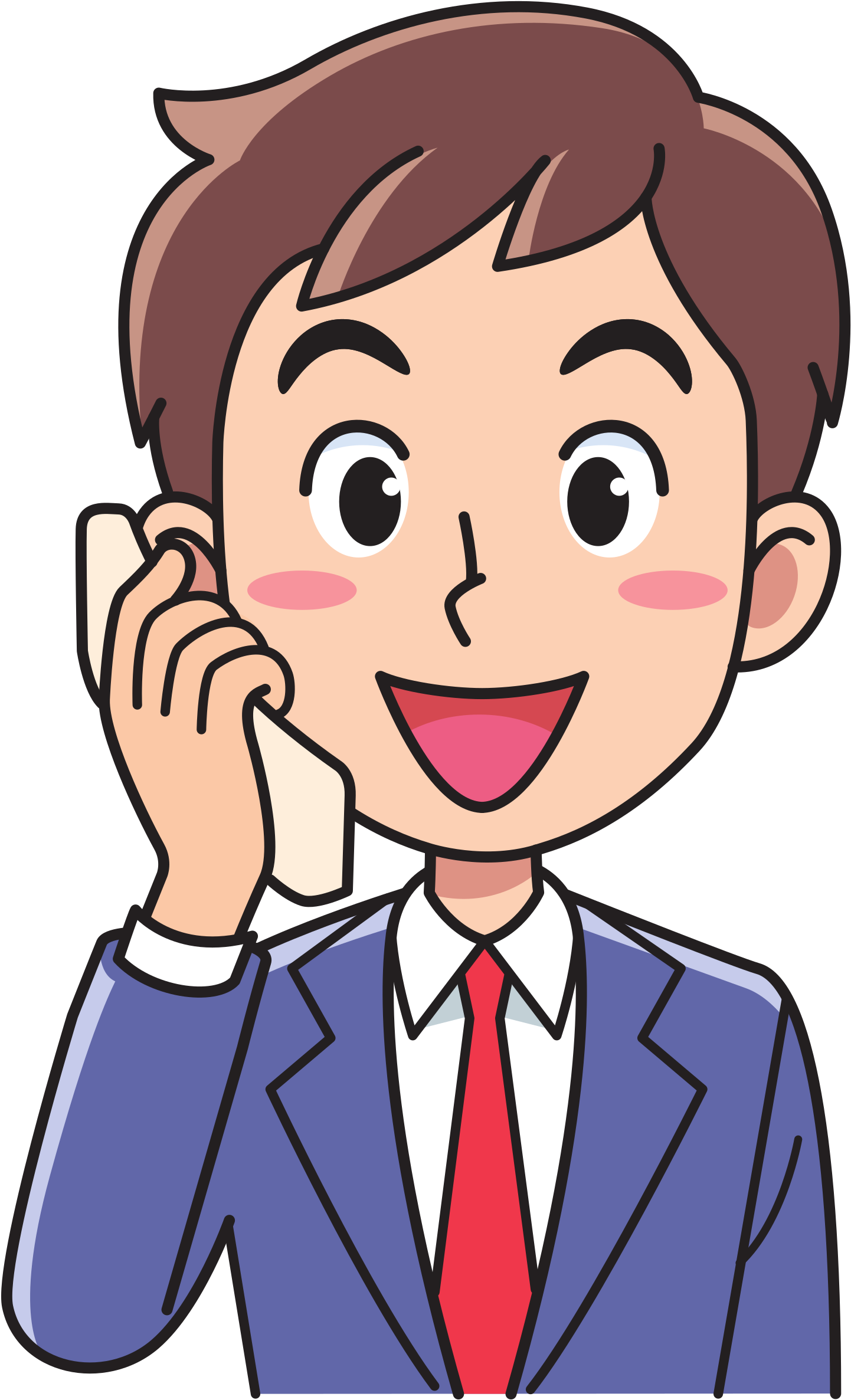 This Free Icons Png Design Of Business Man Using A - Business Man Cartoon .png (1469x2400)