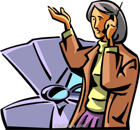 Woman With Car Trouble Royalty Free Vector Clip Art - Call The Ambulance Clip Art (480x448)