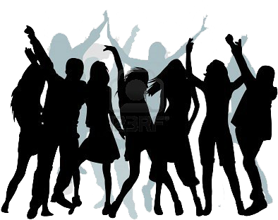 Everybody Dance Now ♬ ♪ ♫ Through The Eyes Of The - Group Dancing Silhouette Png (400x344)