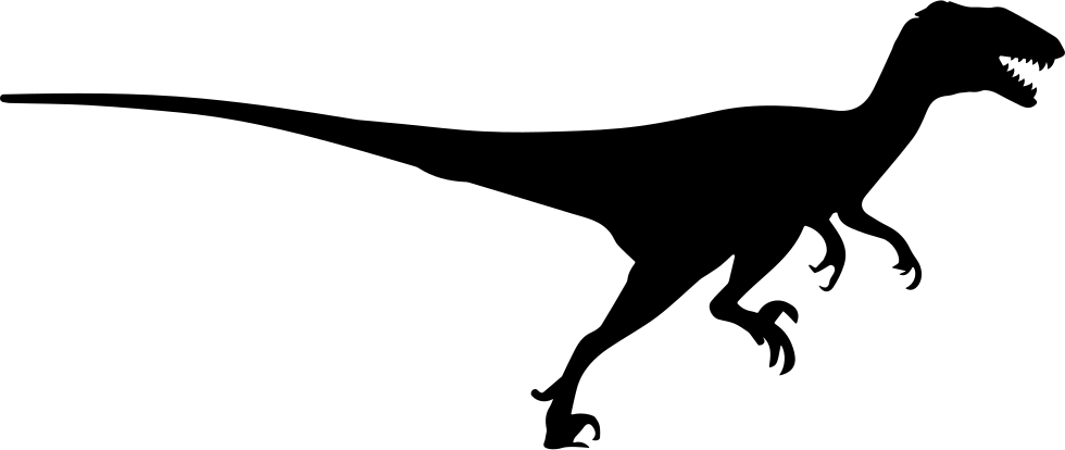 Deinonychus Dinosaur Silhouette Side View Comments - Velociraptor Silhouette (980x414)