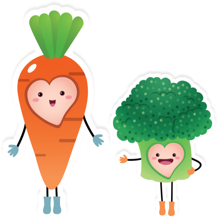 Apetito Carrot And Broccoli Characters - Meal (446x451)