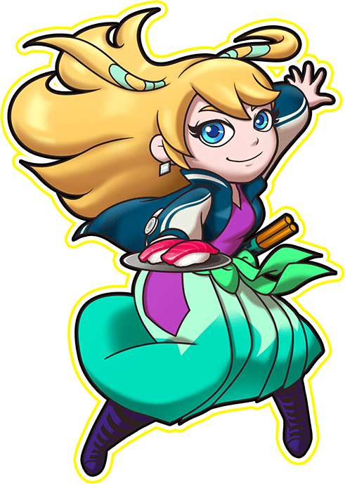 It's The Ultimate Food Fight - Sushi Striker Musashi Girl (491x689)