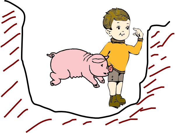 Pig Bit Kid Clip Art - Bit In Clip Art (600x457)
