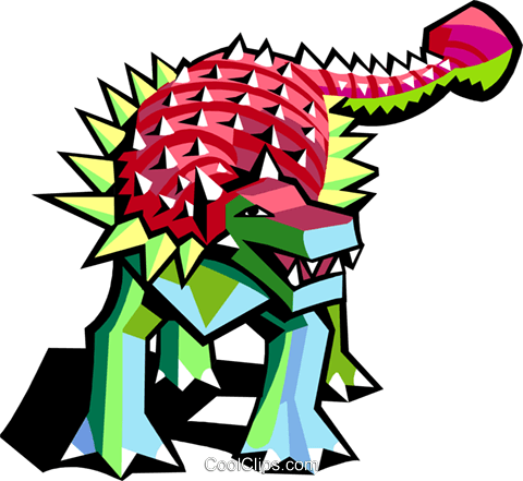 Stylized Dinosaur Royalty Free Vector Clip Art Illustration - Stylized Dinosaur Royalty Free Vector Clip Art Illustration (480x441)