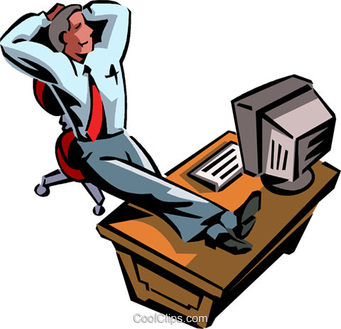 Relaxing At Desk - Clipart Am Schreibtisch (480x464)
