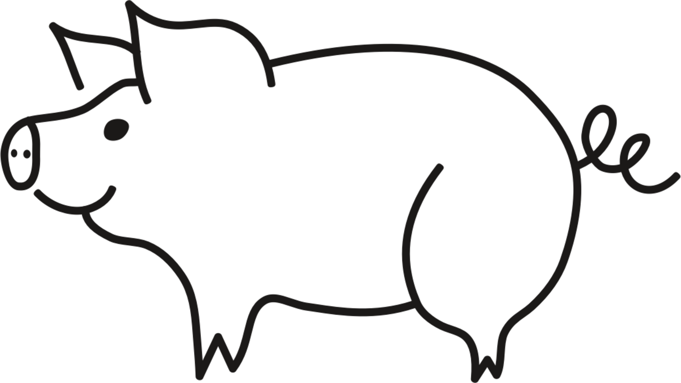 National Pig Day Drawing Piggy Bunny Coloring Book - Drawing Of A Piglet (1333x750)