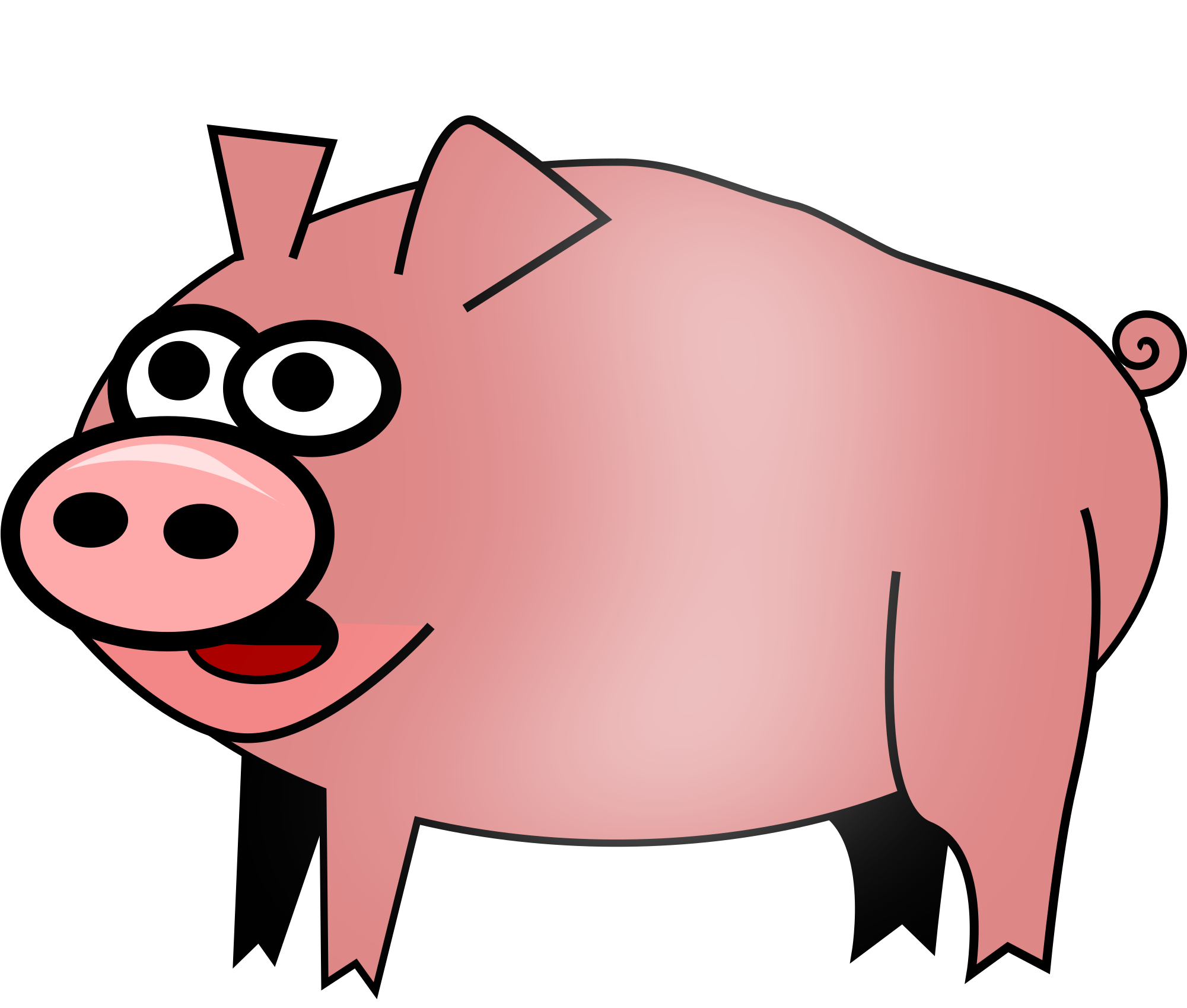 Cute Pig Clipart Clipartix Within Pig Clipart - Hog Clipart (2000x1805)