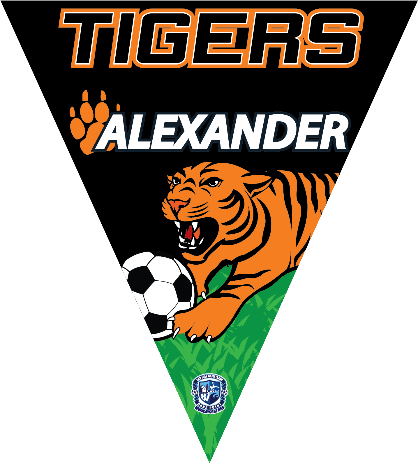 Tigers Triangle Individual Team Pennant - Supermercado Lider (1586x1728)