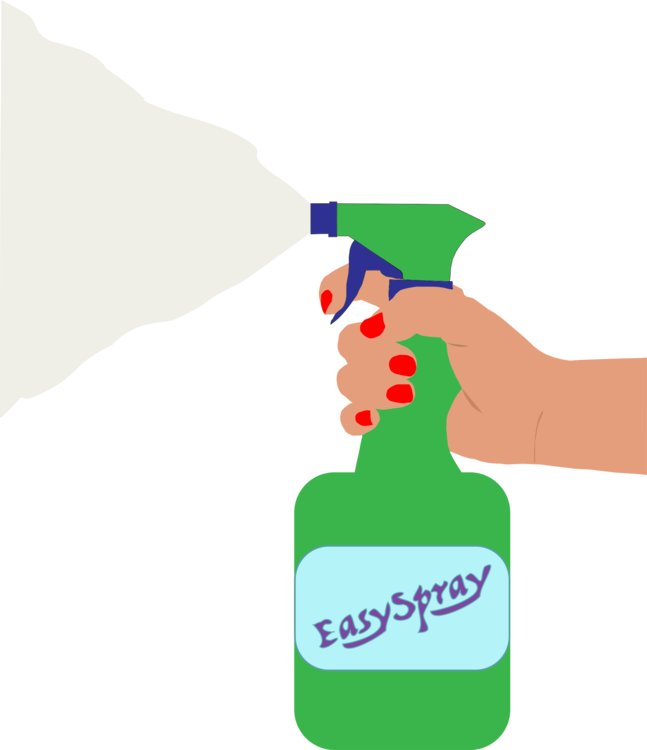 Spray Bottle Aerosol Spray Insecticide Computer Icons - Hand On Spray Bottle Clipart (647x750)