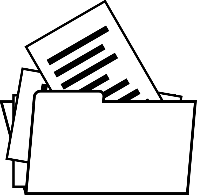 Directory File Folders Document Computer Icons White - Files Clipart Black And White (759x750)