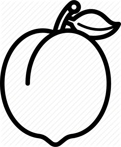 Download Peach Peach Black And White Png Clipart Peach - Peach Clipart Black And White (419x512)