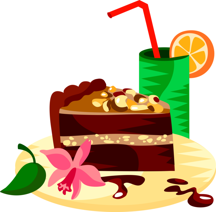 German Chocolate Cake Royalty Free Vector Clip Art - Chocolate Cake Clip Art (714x700)