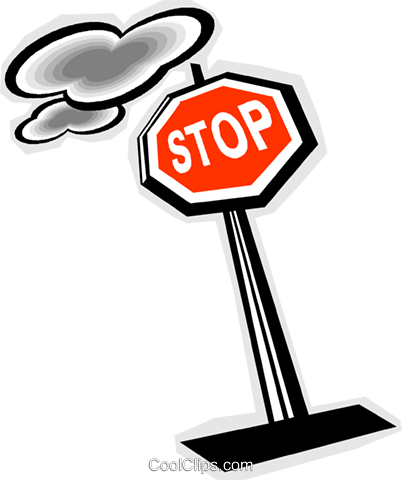 Stop Sign Royalty Free Vector Clip Art Illustration - Bild (402x480)