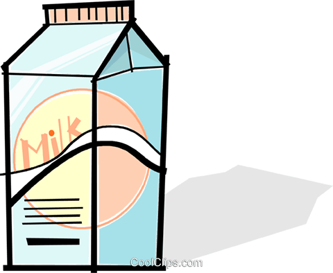 Carton Of Milk Royalty Free Vector Clip Art Illustration - Milk (480x394)