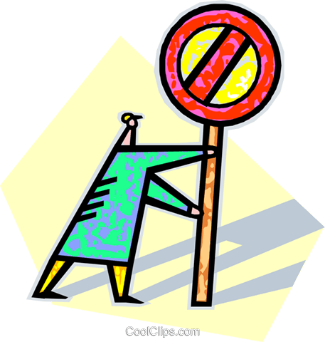 Human Form With A Stop Sign Royalty Free Vector Clip - End Of Lecture (457x480)