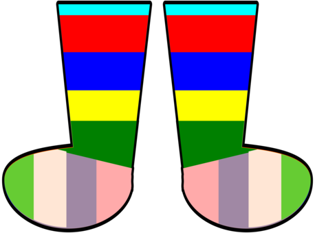 Clip Art Crazy Sock Clothing Computer Icons Undergarment - Silly Socks Clip Art (458x340)
