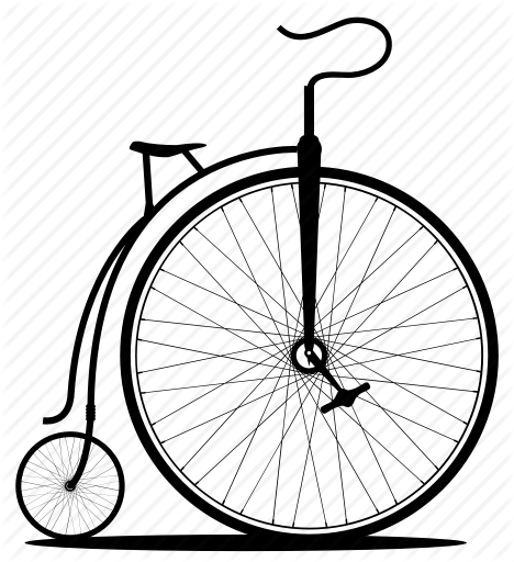 Cycle Vector Old Clip Art Black And White Download - Penny-farthing (468x512)