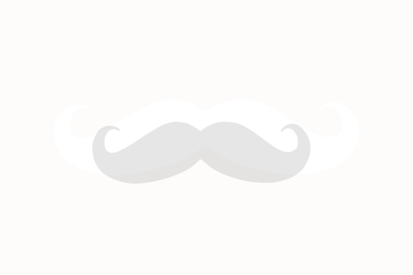 Grey Mustache Clip Art - Black And White Mustache (600x400)