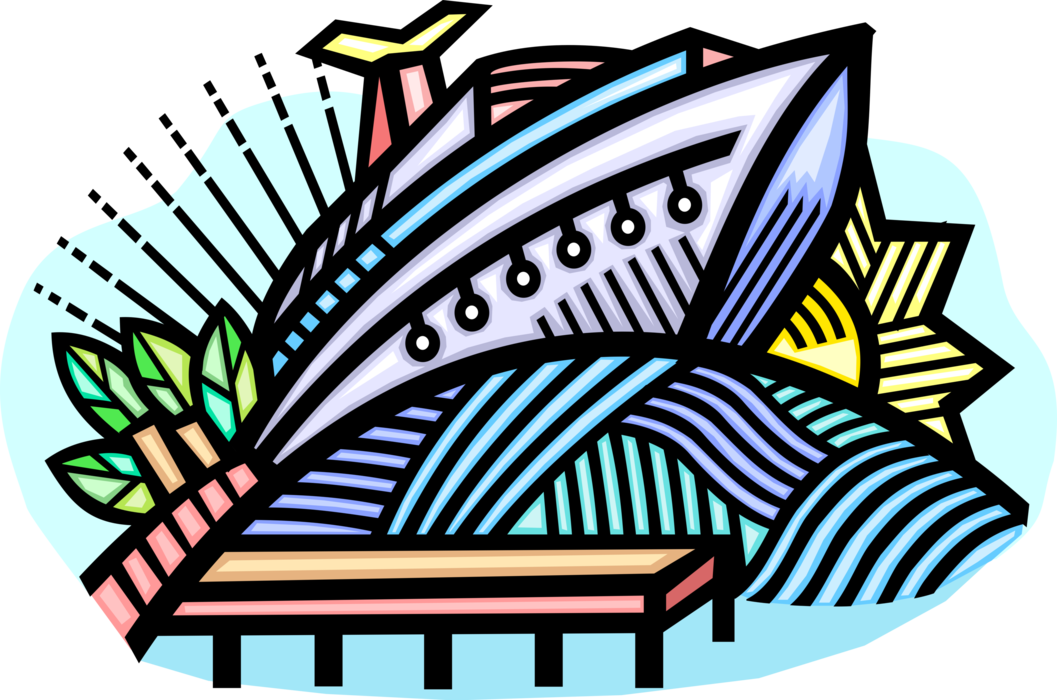Vector Illustration Of Cruise Ship Or Cruise Liner - Vector Illustration Of Cruise Ship Or Cruise Liner (1057x700)