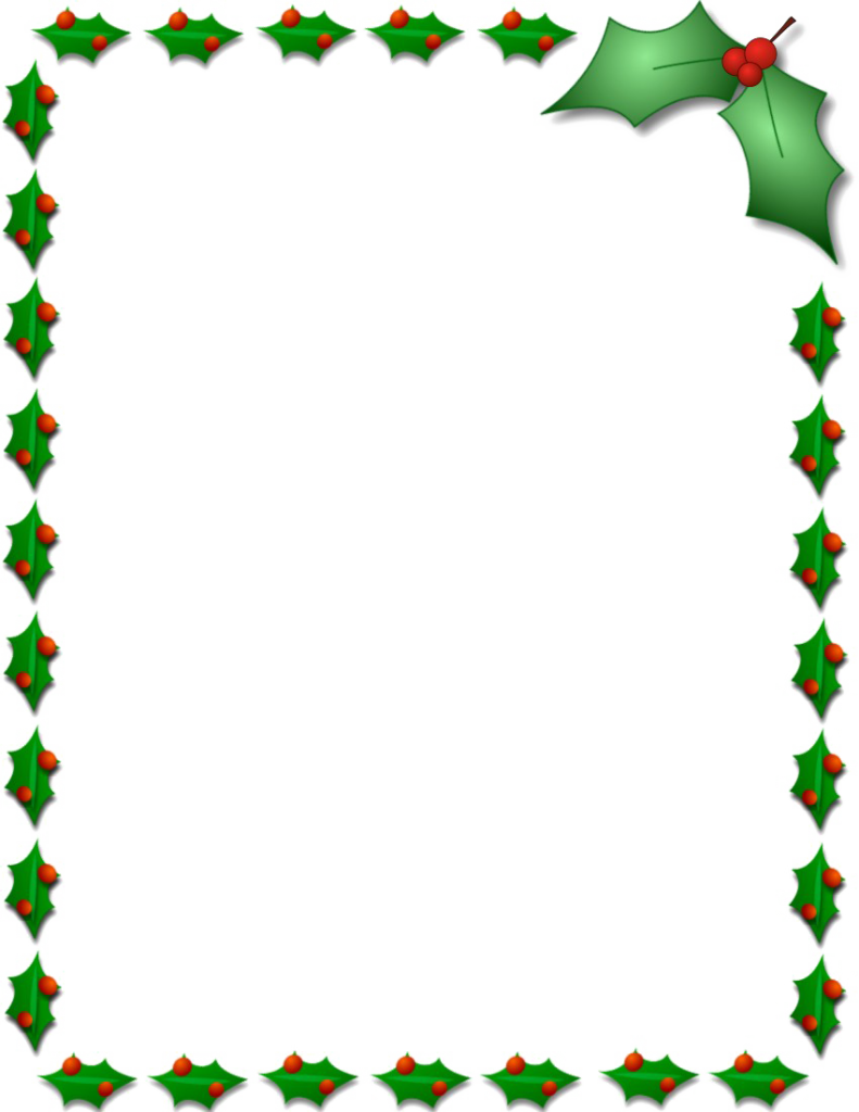 Christmas Border Png Pic - Christmas Page Borders Png (791x1024)