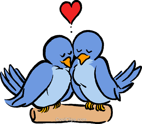 Love Birds Royalty Free Vector Clip Art Illustration - Love Birds Clipart (480x420)
