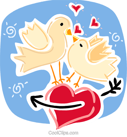 Love Birds Royalty Free Vector Clip Art Illustration - Illustration (446x480)