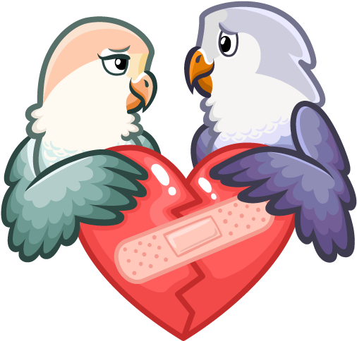 Vk Sticker Lovebirds - Стикеры Неразлучники Пнг (512x512)