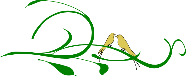 This Free Clip Arts Design Of Golden Love Birds On - Clip Art (600x246)