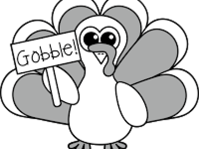 Clipart, Turkey Clipart Black And White 19 Black And - Turkey Black And White Cute (640x480)