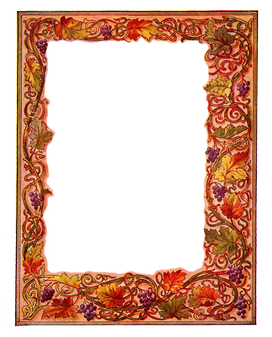 Wine Frame Png Clipart Common Grape Vine Wine Picture - Leaves And Wine Border (900x1115)